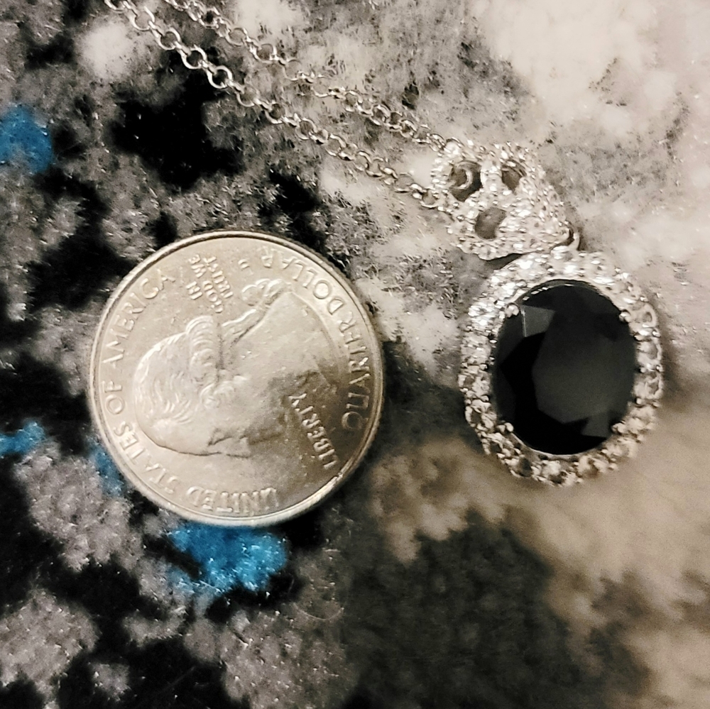 Genuine Blue & White Sapphire Pendant